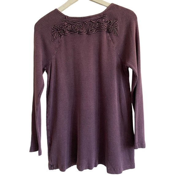 Soft Surroundings Purple Camden Thermal Embroidered Top, Size S - Picture 5 of 7